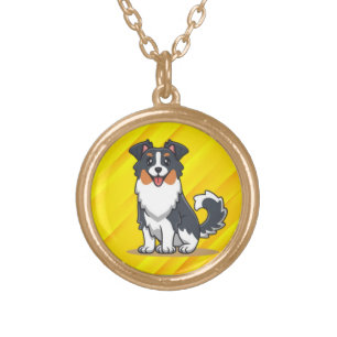 Cute Australian Shepherd-23144 Gold Plated Necklace