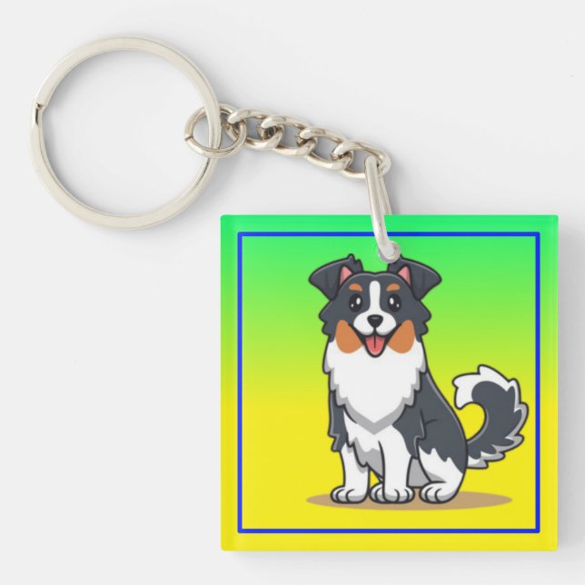 Cute Australian Shepherd-23144 Keychain (Front)