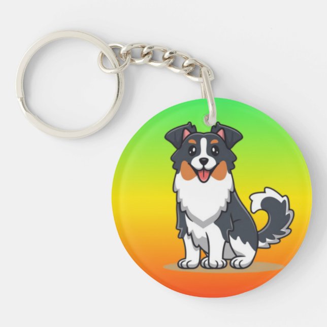 Cute Australian Shepherd-23144 Keychain (Front)
