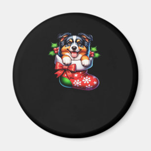 Cute Australian Shepherd Christmas Stocking Classi Magnet