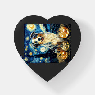 Cute Australian Shepherd Dog Halloween Jack O Lant Paperweight