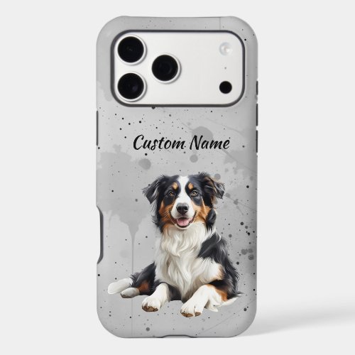 Cute Australian Shepherd Dog Pet Custom Name iPhone 17 Pro Max Case