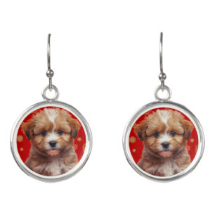 Cute Australian Shepherd Parsonalized Earrings