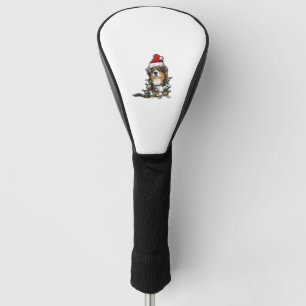 Cute Australian Shepherd Santa Christmas Tree Ligh Golf Head Cover