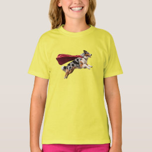 Cute Australian Shepherd Superhero Kid's T-Shirt