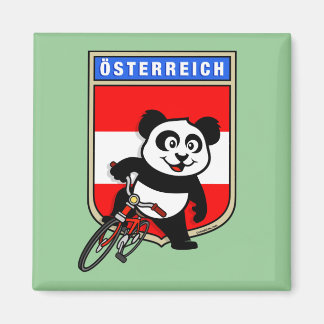 Cute Austria Cycling Panda Magnet