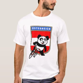 Cute Austria Cycling Panda T-shirt by cuteunion at Zazzle