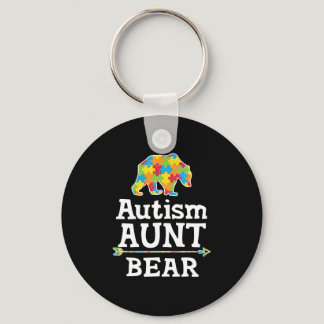 Cute Autism Awareness Aunt Bear Keychain