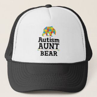 Cute Autism Awareness Aunt Bear Trucker Hat