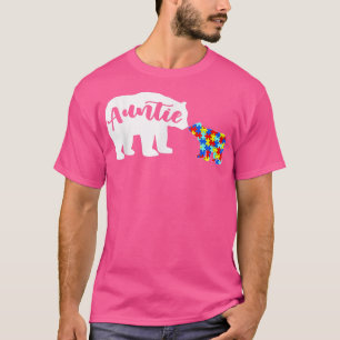 Cute Autism Awareness Auntie Bear Family Autistic T-Shirt