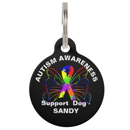 Cute Autism Awareness Dog Gift Personalized Pet ID Tag