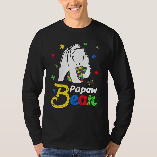 Cute Autism Awareness Papaw Bear Family Autistic T-Shirt (Front)