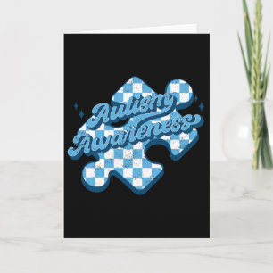 Cute Autism Awareness Puzzle Autism Mom Dad Girl B Card