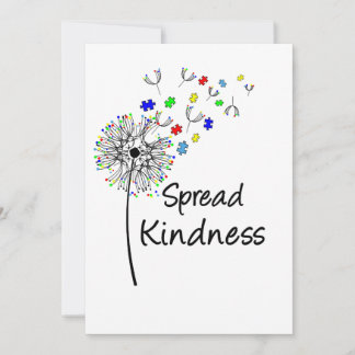Cute Autism Awareness Spread Kindness Thank You Card