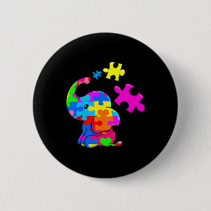 Cute Autism Elephant Autism Awareness Autistic Button