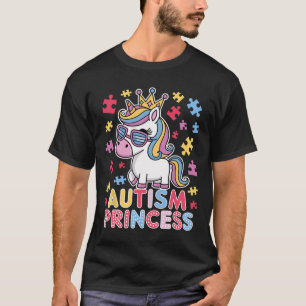 Cute Autism Princess Unicorn Girls Daughter Autism T-Shirt
