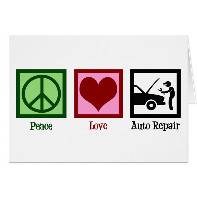 Cute Auto Repair Shop Car Mechanic Card (Front Horizontal)