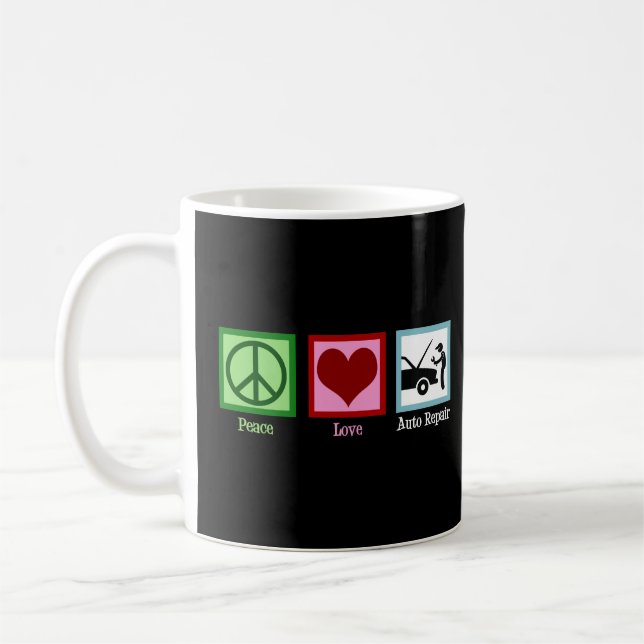 Cute Auto Repair Shop Car Mechanic Coffee Mug (Left)