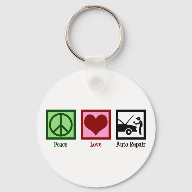 Cute Auto Repair Shop Car Mechanic Keychain (Front)