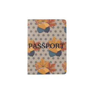 Cute Autumn Acorn Patterns Passport Holder