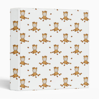 Cute Autumn Babies in Falling Leaves Pattern Binder