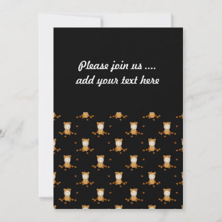 Cute Autumn Babies in Falling Leaves Pattern Invitation
