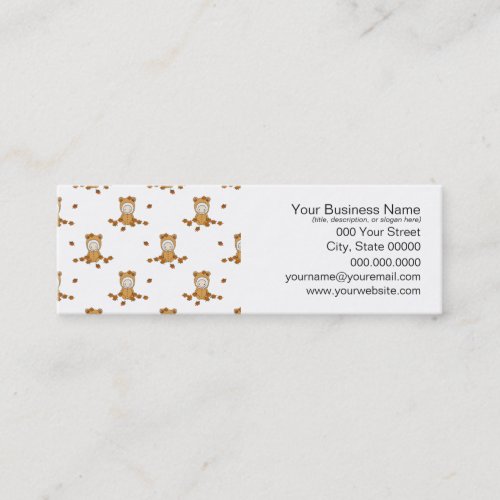 Cute Autumn Babies in Falling Leaves Pattern Mini Business Card