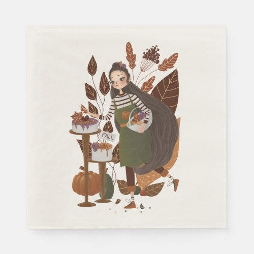 Cute Autumn Baker Napkins