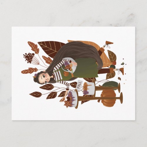 Cute Autumn Baker Postcard