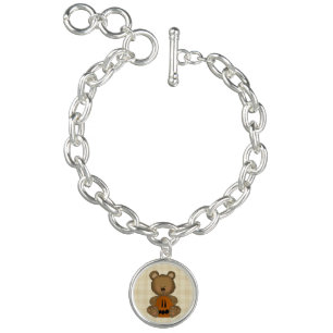 Cute Autumn Bear Charm Bracelet