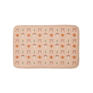 Cute Autumn Bow Pattern Bath Mat