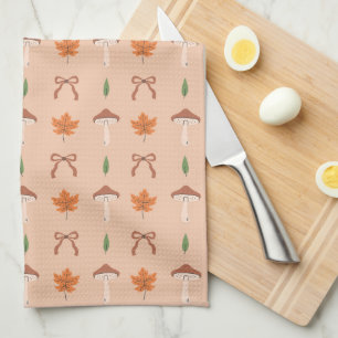 Cute Autumn Bow Pattern Kitchen Towel