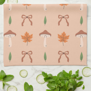 Cute Autumn Bow Pattern Kitchen Towel
