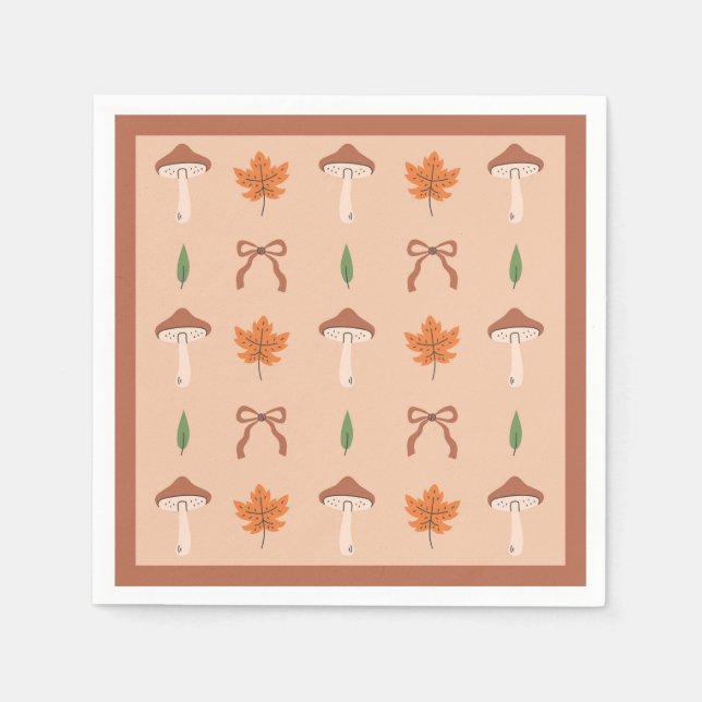 Cute Autumn Bow Pattern Napkins (Front)