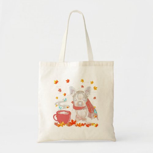 Cute Autumn   Brindle Boston Terrier Dog Lovers Tote Bag