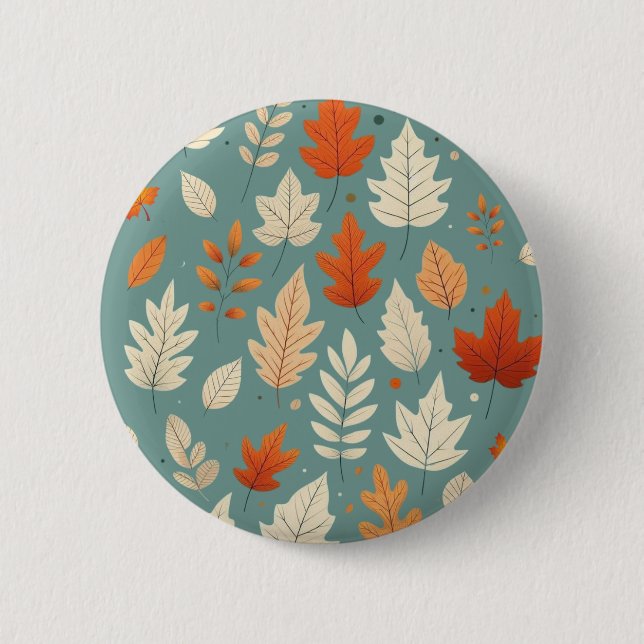 Cute autumn/fall leaves button (Front)