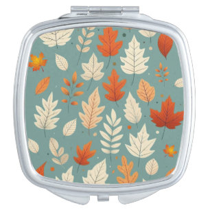 Cute autumn/fall leaves compact mirror