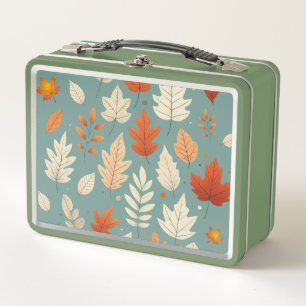Cute autumn/fall leaves metal lunch box
