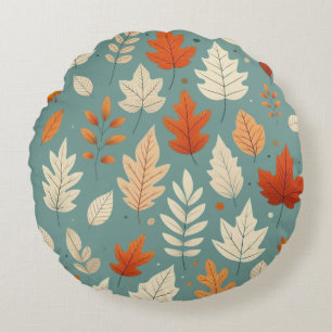 Cute autumn/fall leaves round pillow