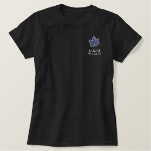 Cute Autumn Fall Maple Leaf Personalized Embroidered Shirt