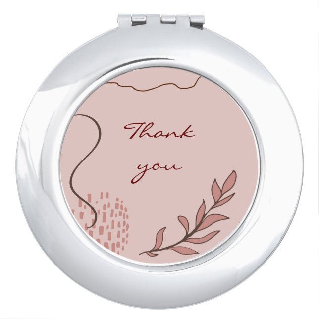 cute autumn floral and geometric abstract graphic compact mirror (Front)
