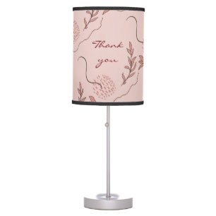 cute autumn floral and geometric abstract graphic table lamp
