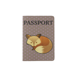 Cute Autumn Fox Passport Holder