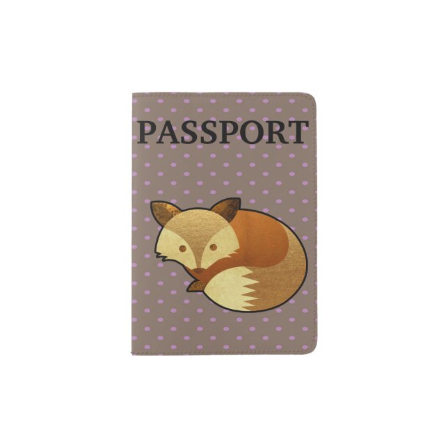 Cute Autumn Fox Passport Holder (Front)