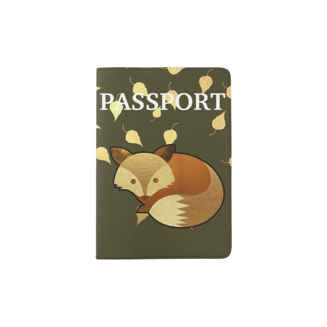 Cute Autumn Fox Passport Holder (Front)