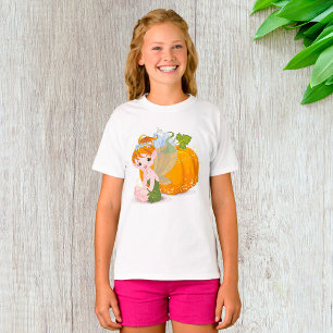 Cute Autumn Garden Fairy with Magic Pumpkin T-Shirt
