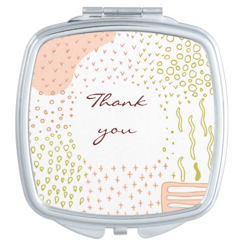 cute autumn geometric fufuristic abstract graphic compact mirror