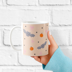 Cute Autumn Halloween Bat Pattern Mug