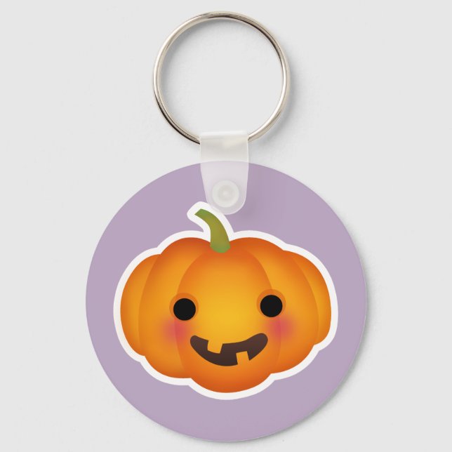 Cute Autumn Halloween Pumpkin Keychain (Front)