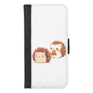 Cute Autumn Hedgehogs – Kawaii Fall Forest Animals iPhone 8/7 Wallet Case
